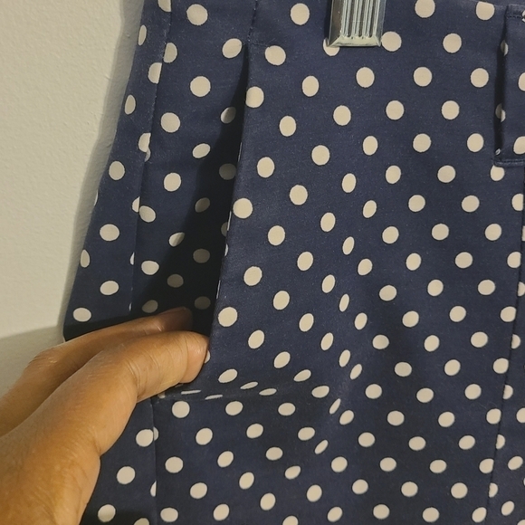 Boden | Women's Navy Polka Dot Print Chelsea Career Cropped Pants (US Size 8P) - Picture 4 of 15